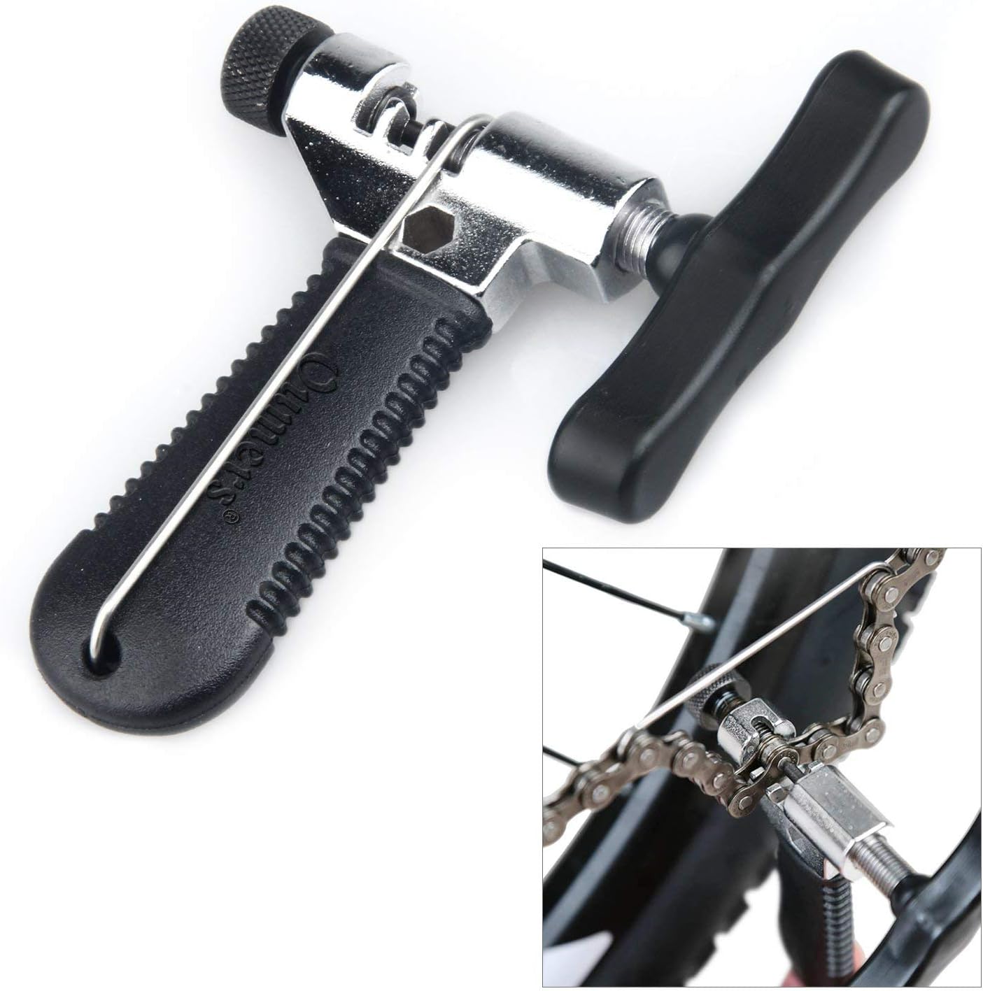 Oumers Herramienta de cadena de bicicleta para 7, 8, 9, 10 velocidades, herramienta de reparación de cadena de bicicleta de carretera y montaña, cortador de divisor de cadena de bicicleta, quitar e instalar la herramienta de cadena