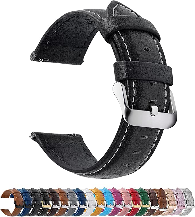 Fullmosa Axus Correa Piel para Correa Reloj,Correa/Banda/Pulsera/Strap 18mm  Para Samsung Galaxy Watch 5/4/3,Huawei GT2,Garmin Watch