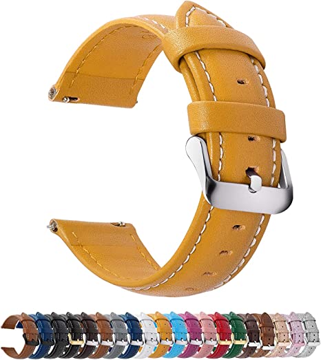 Fullmosa Axus Correa Piel para Correa Reloj,Correa/Banda/Pulsera/Strap 14mm 16mm 18mm 19mm 20mm 22mm 24mm Para Samsung Galaxy Watch 5/4/3,Huawei GT2,Garmin Watch