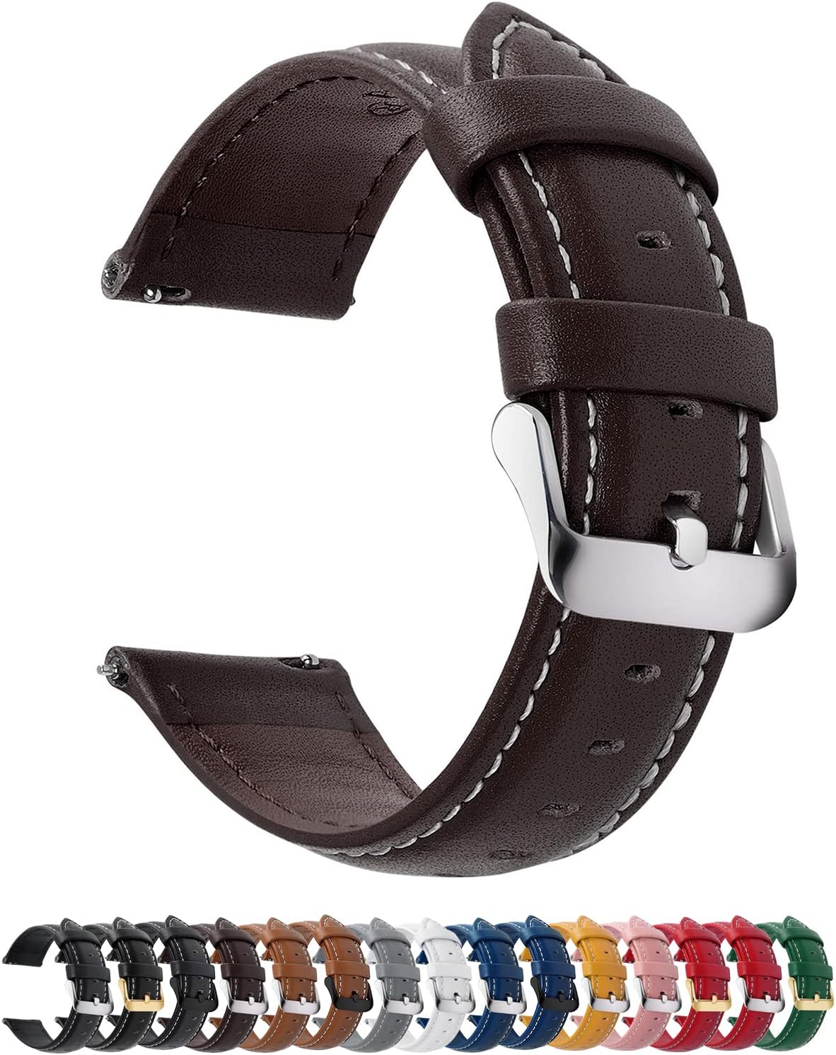 Fullmosa Axus Correa Piel para Correa Reloj,Correa/Banda/Pulsera/Strap 20mm Para Samsung Galaxy Watch 5/4/3,Huawei GT2,Garmin Watch