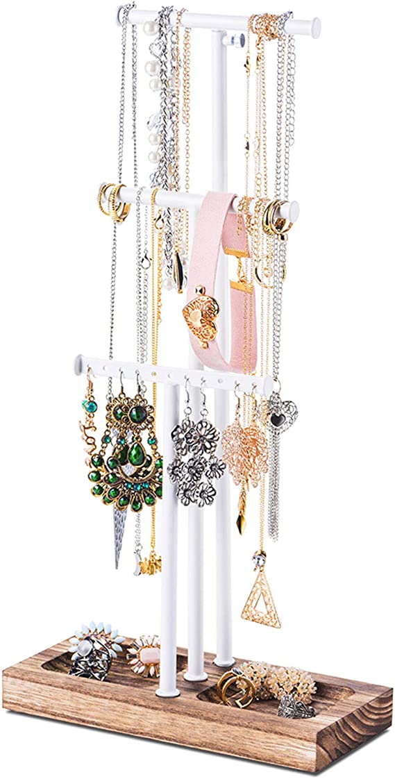 Love-KANKEI Soporte Joyas Arbol Soporte para Joyas y Pendientes con Altura Ajustable de Hasta 51 cm para Almacenar Collares, Pulseras y Anillos, Regalo para Niñas y Mujeres