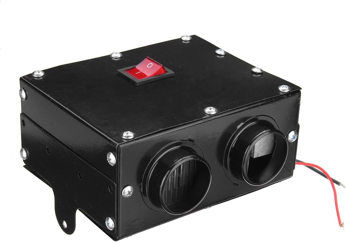 GOZAR 12V 24V 300W Coche Calentador De Camión Calefactor Doble Agujero Calefacción Ventilador Ventana Desempañador - 12V