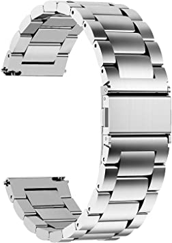 Fullmosa  Correa Metálica de Reloj de Liberación Rápida, Pulsera Reloj de Acero Inoxidable Talla 16mm Color Acero