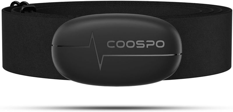 COOSPO H6 Banda de Frecuencia Cardiaca Bluetooth 4.0 Ant+ Monitor Sensor de Frecuencia Cardíaca Compatible con CoospoRide, Wahoo, Adidas Run, Rouvy, Pulsoid
