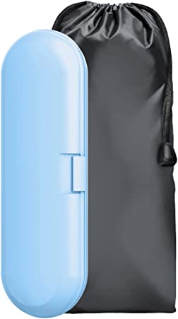 Anplus Oral B - Estuche de viaje con bolsa para cepillos de dientes eléctricos Braun Oral-B, 1 pieza de mano y 2 cabezales Premium - Azul
