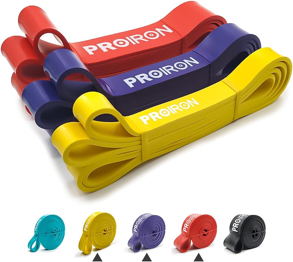 PROIRON Banda Elástica de Resistencia- Goma Dominadas de Caucho Natural para Estiramiento, Levantamiento de Potencia, Yoga, Pilates