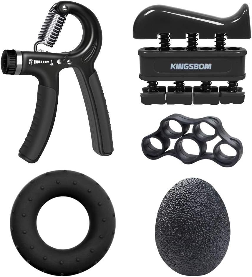 and Grip para Ejercitar el Agarre – Paquete de 5 Piezas, Fortalecedores de Manos Ajustables