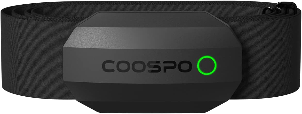COOSPO H808S Frecuencia Cardíaca Bluetooth Banda Monitor Sensor de Frecuencia Cardíaca Deportivo Ant+ para CoospoRide, Wahoo, Adidas Run, Rouvy, Pulsoid. Color Negro/negro