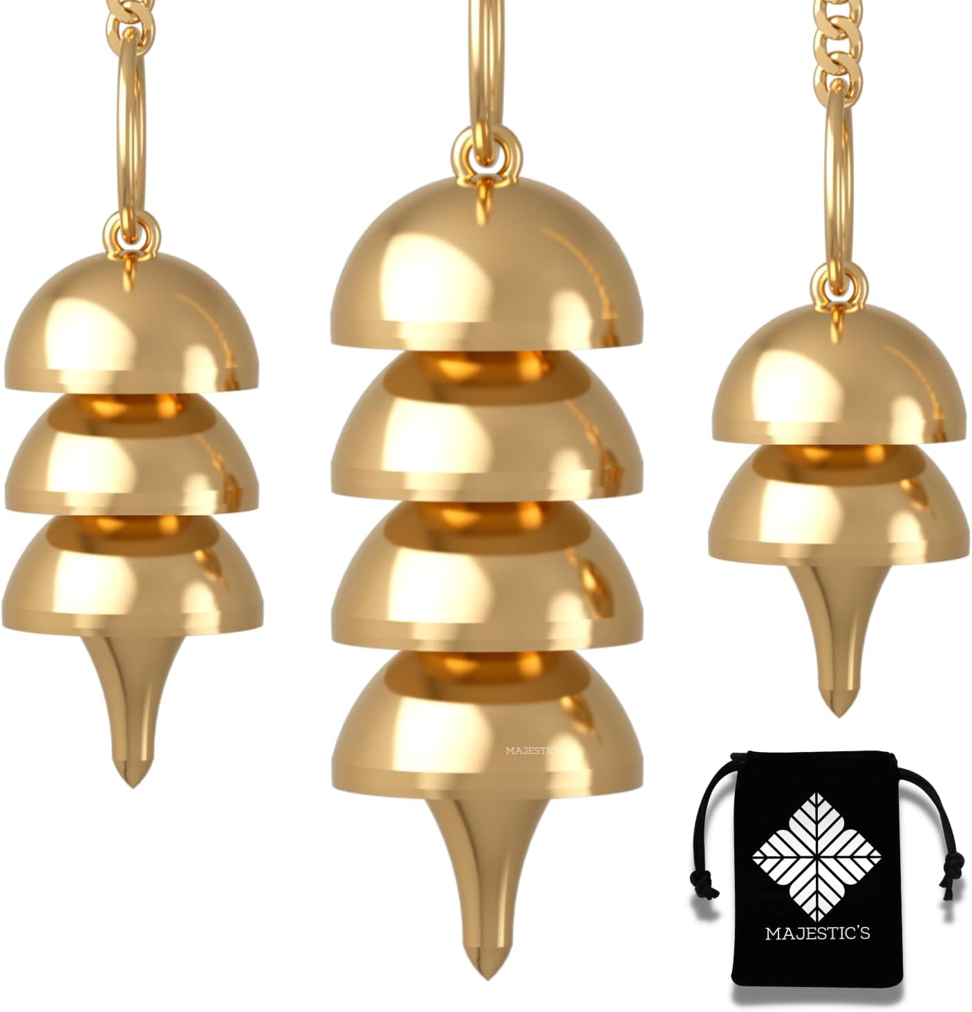 Péndulo Adivinación/Divinatorio de Radiestesia Egipcio Osiris modulable (3 Formas en 1) en latón Dorado – Péndulo de radiestesia