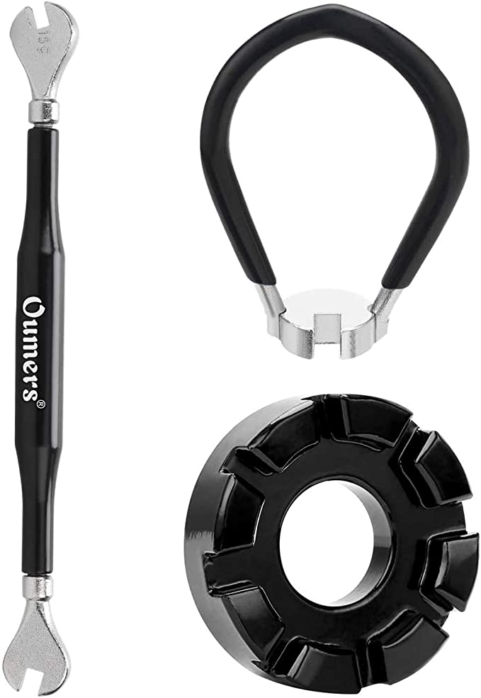 Oumers 3 pcs Llave de Radio de Bicicleta, Llaves para radios Bicicleta-Negro