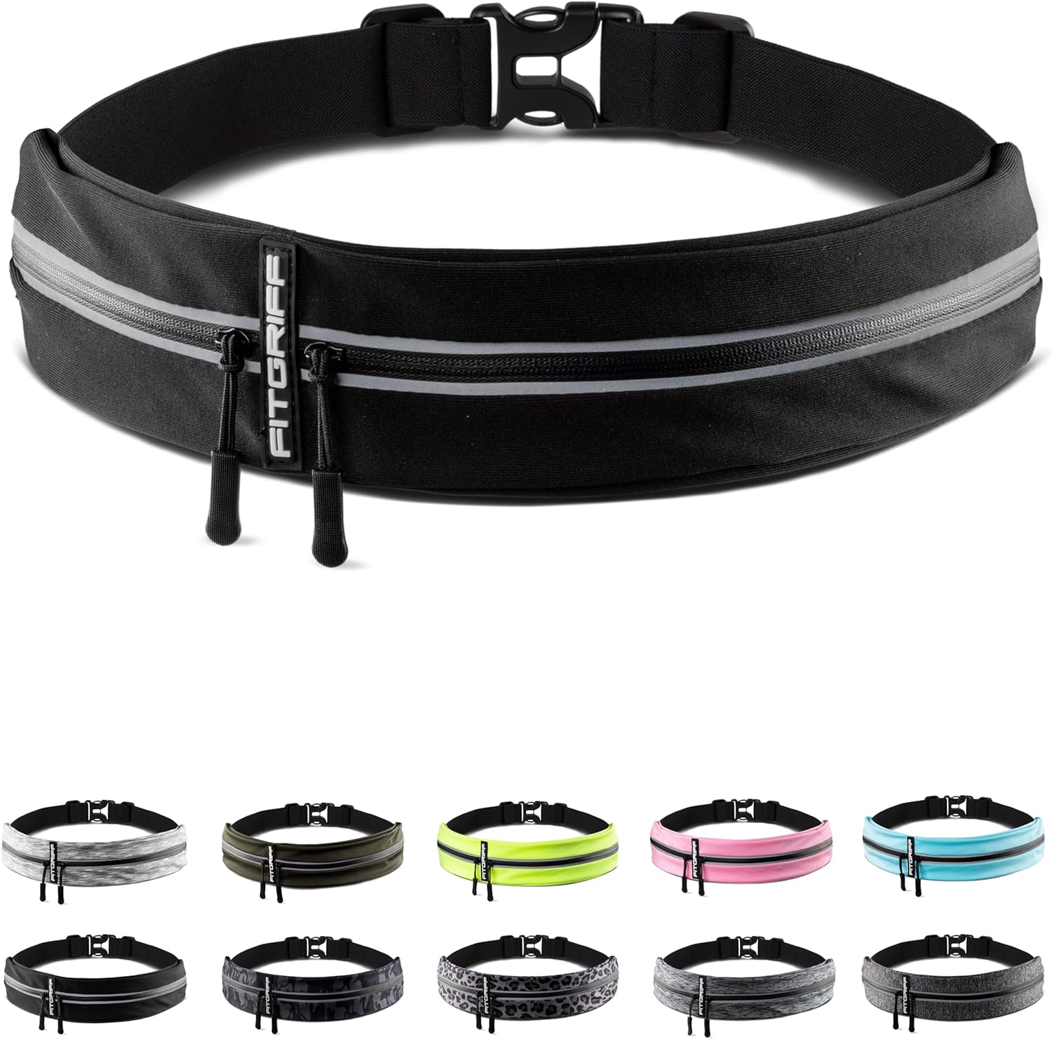 Fitgriff® Cinturón para Correr, Riñonera Running, Cinturón Deportiva Impermeable para Deportes o Viaje al Aire Libre - Mujer & Hombre