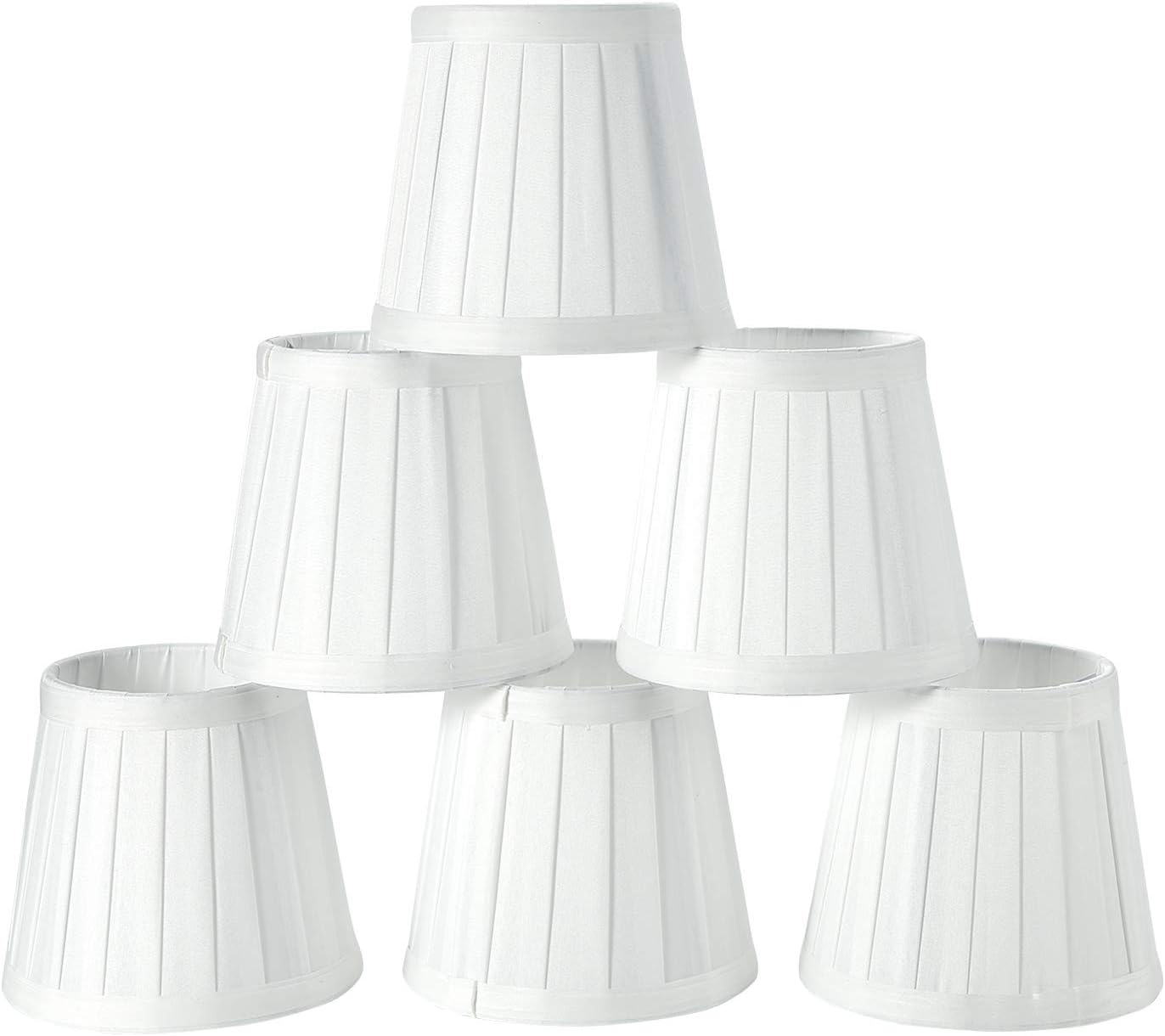 Pantalla de tela Fuloon para lámpara de pared, candelabro, color blanco, 2, 6 unidades