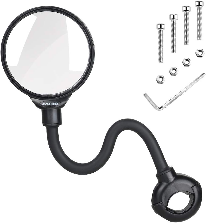 Zacro Espejo Retrovisor de Bicicleta,360° Adjustable para Bicicleta Manillar,Espejor Rotativo Universal,Ángulo Amplio para Carretera Montaña