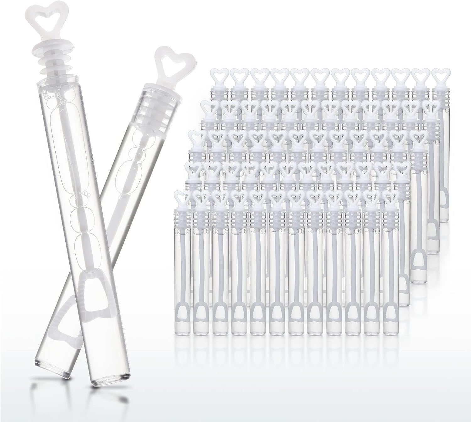 ABSOFINE 60x pompas de jabón recuerdos de boda burbujas de boda rellenas para bodas juego de tarros de corazón con forma de corazón
