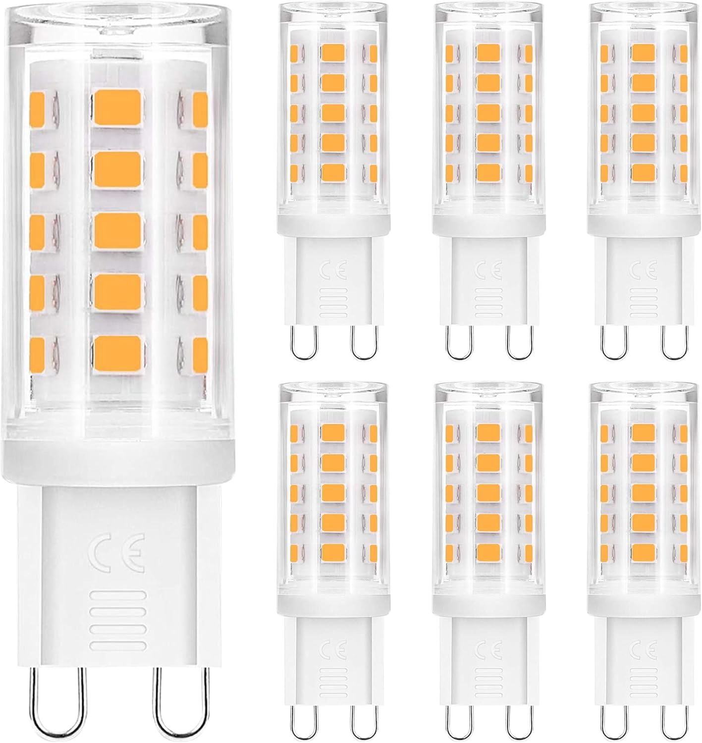 Fulighture Bombilla LED G9 de 4W Equivalente a 50W Lampara Halógena, Blancas Cálidas(3000K), 400LM, No regulable, Sin parpadeo, Sin Estroboscópico, 360 Grados. paquete de 6