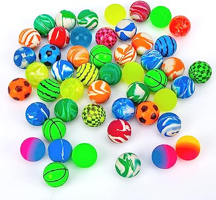 HAKACC Flummis, 50 unidades de 25 mm de Flummis Springball de goma, para cumpleaños infantil