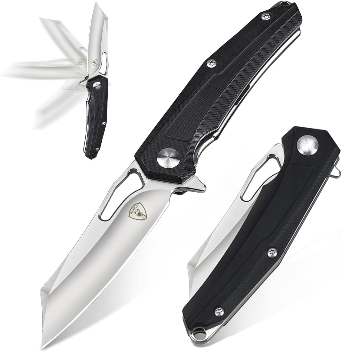 NIPA AUBEY CANSO DE PODUCTO PEQUEÑO, Cuchillo plegable Tanto Mini con cuchilla de acero D2 y manija G10, un cuchillo mangillero con rodamiento de bolas y pinball, longitud de la cuchilla de 7 cm