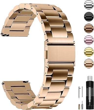 Fullmosa 4 Colores para Correa Metálica de Reloj de Liberación Rápida, Pulsera Reloj de Acero Inoxidable 14mm 16mm 18mm 19mm 20mm 22mm 24mm