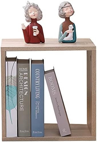 Etnicart Cubo de decoración de almacenamiento, librería, estantería de roble 35 x 30 x 35 cm, madera MDF, estantería de diseño, oficina, entrada, salón