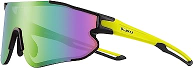 SUUKAA Ciclismo Gafas CE Certificación Polarizadas con 3 Lentes Intercambiables UV 400 Gafas,Corriendo,Moto,MTB Bicicleta Montaña,Camping y Actividades al Aire Libre para Hombres y Mujeres TR-90