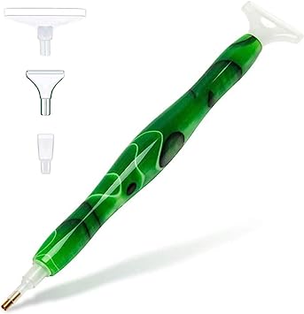 feifuns Bolígrafo para pintura de diamantes, accesorios para pintura de diamantes, juego de lápices de diamantes 5D, punta perforadora (verde)