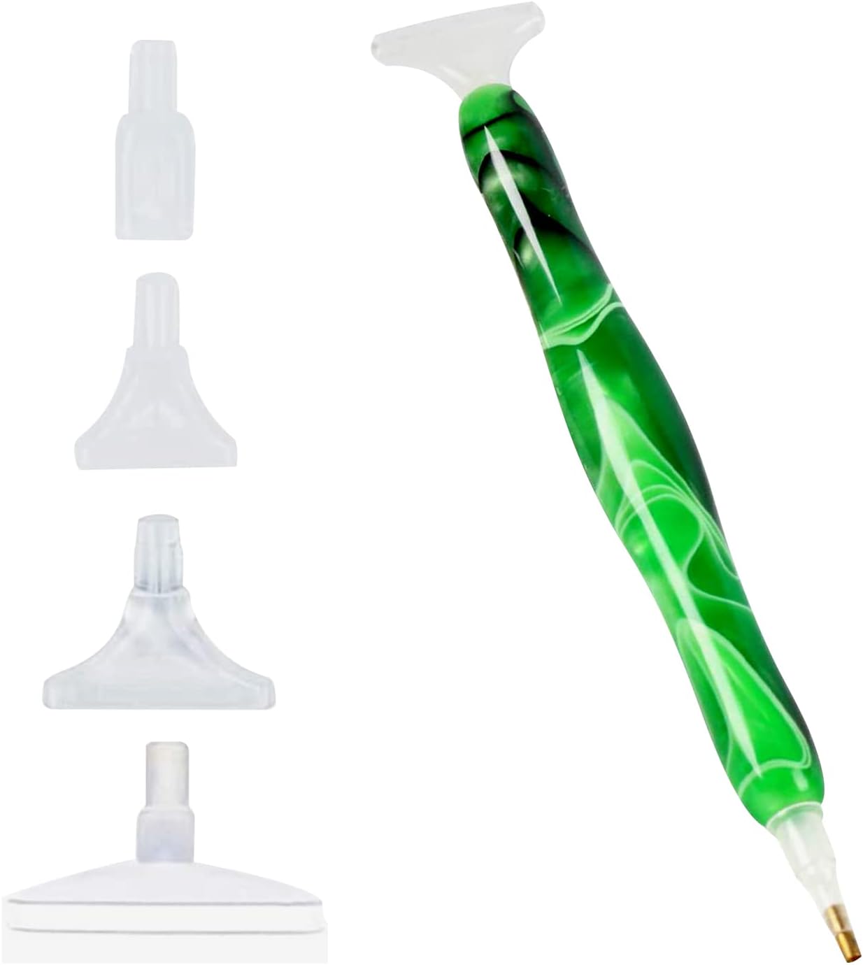 feifuns Bolígrafo para pintura de diamantes, accesorios para pintura de diamantes, juego de lápices de diamantes 5D, punta perforadora (verde)