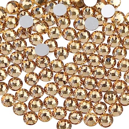 BEADSLAND 1440 Piezas de Diamantes de imitación de Cristal con Parte Trasera Plana, Gemas Redondas para Arte de uñas y Manualidades,topacio de Colorado,SS3,1.2-1.4mm
