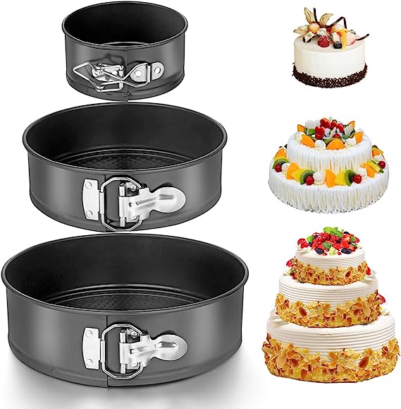 homeasy Juego de 3 Moldes para Tartas Redondos de 4