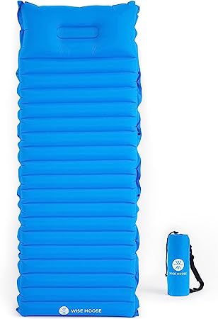 WISE MOOSE Colchoneta para Dormir 11,5 cm Colchón Grueso de Camping, Colchoneta Ultraligera, Esterilla Inflable para Tiendas de campaña y Senderismo - Bolsa de inflado y Kit de reparación incluidos