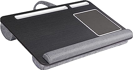 BONTEC Bandeja para Computadora Portátil con Cojín, Escritorio de Regazo, Soporte para Escritorio con Alfombrilla de Ratón Incorporada, Soporte para Teléfono y Tableta de hasta 17 