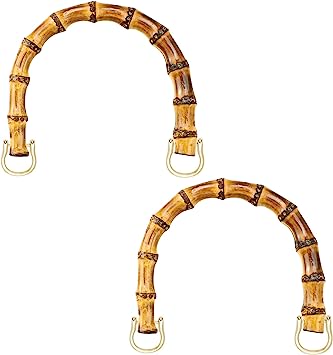 Dreamark 2 asas para bolso de bambú en forma de U para fabricación de bolsos artesanales. Bolsa de repuesto para accesorios de bricolaje (hebillas de oro)