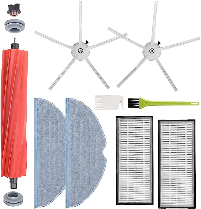 DrRobor Kit de Accesorios para Roborock S7 S7 Plus S7+ T7S S7 MaxV T7S Plus Robot Aspirador con Cepillo Principal, Paño de Limpieza, Filtros Hepa, Cepillos Laterales