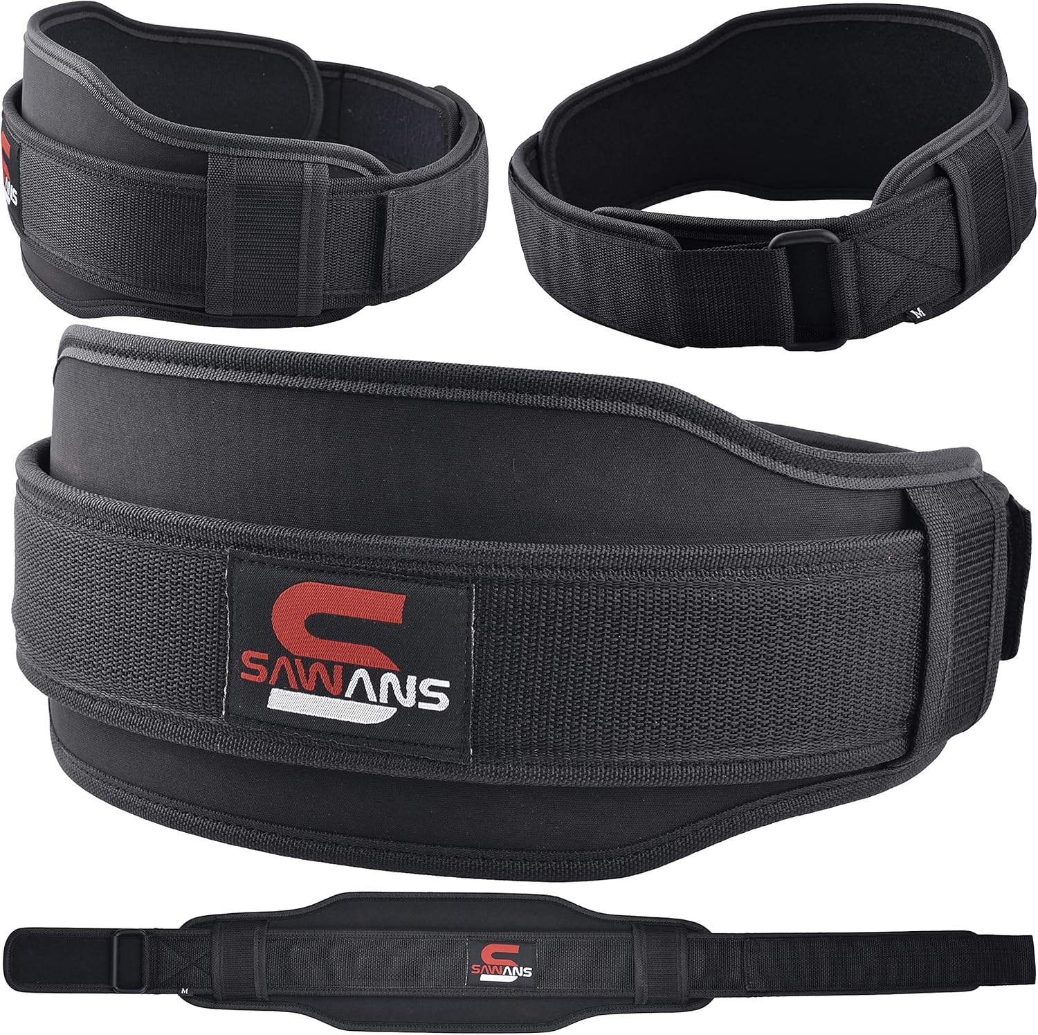 SAWANS Cinturón de levantamiento de pesas de neopreno de doble resistencia de 14 cm, para hombres y mujeres, soporte de levantamiento de pesas, sentadillas, equipo de elevación de tierra