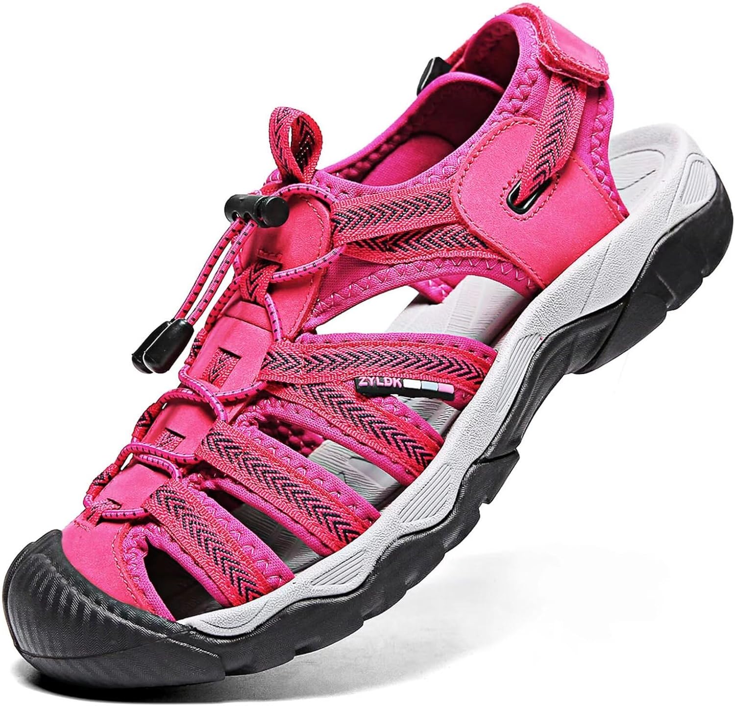 ZYLDK Sandalias Cuero Deportivas para Hombre de Verano Playa para Aire Libre Excursionismo Cuero Zapatos Velcro Zapatos Impermeables Playa