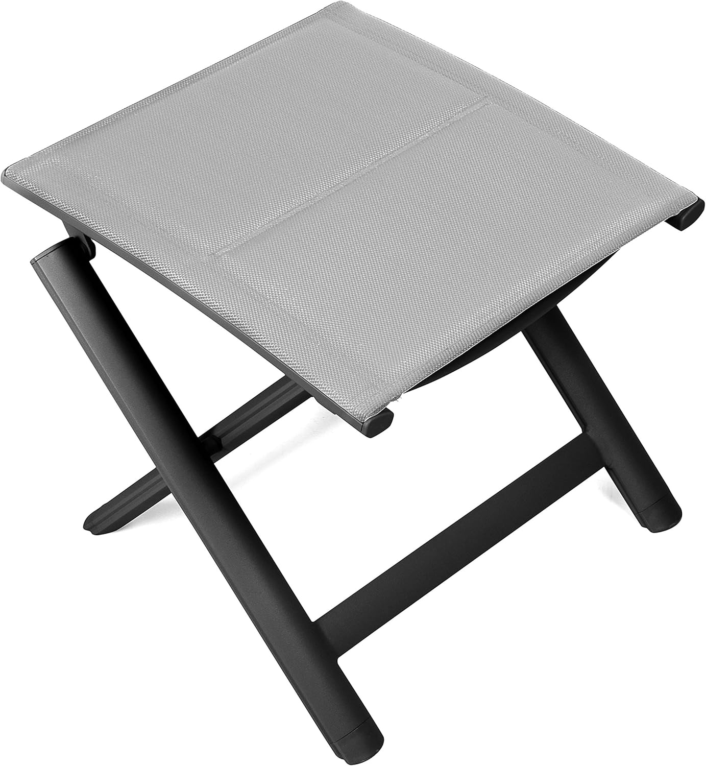 Grand patio Taburete Plegable de Aluminio, Compacta Taburete Plegable Jardín, Standalone Footrest para Pesca, Picnic, Viajes, Senderismo 40x41x45 cm(Beige)
