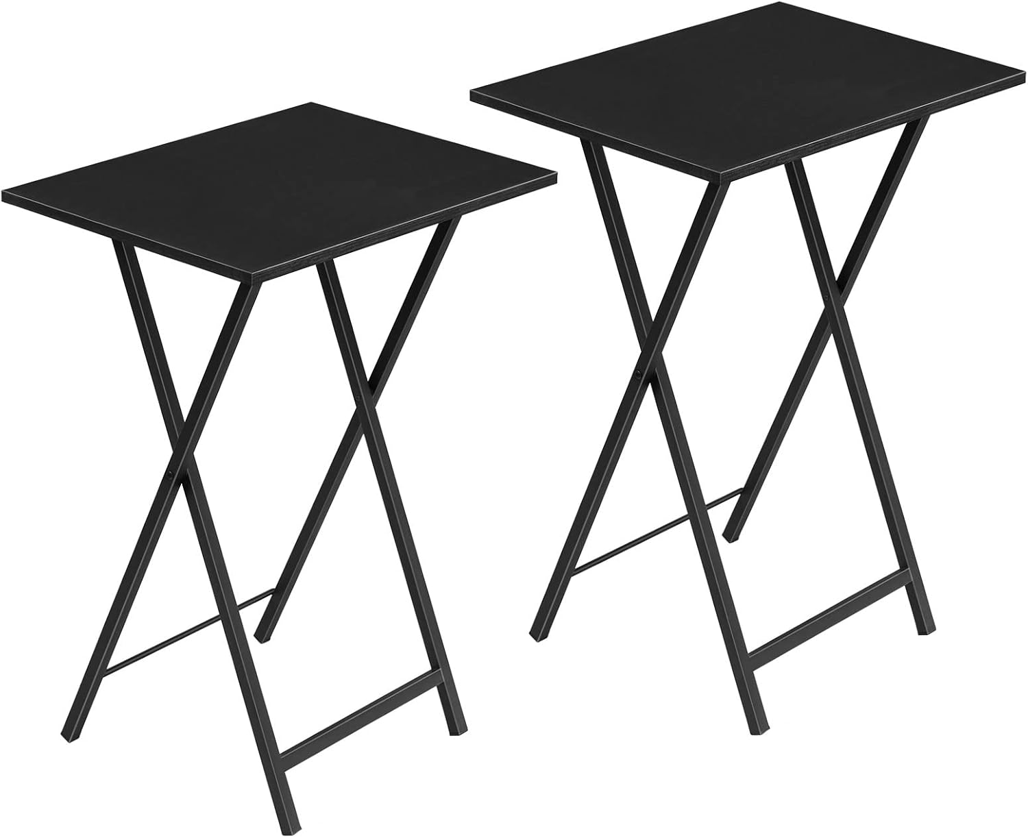 HOOBRO Plegable Mesa Auxiliar de 2, Mesa Lateral para Sofá, Escritorio Pequeño para Portátil, pequeño Plegable Mesa de TV, Fácil Almacenamiento Estructura, Negro EUBK25BZ01