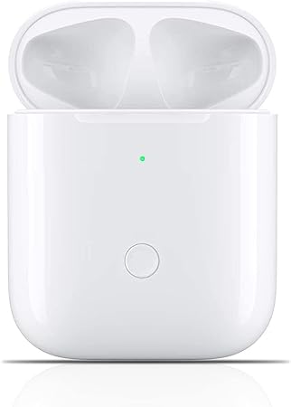 Funda de Carga inalámbrica Compatible Air-Pods 1/2, Wireless Charging Case (Auriculares no incluidos) con botón de sincronización Bluetooth para Carga inalámbrica