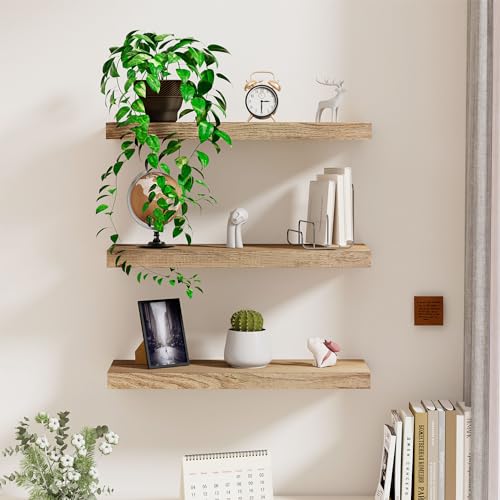 Estantes flotantes, juego de 3 estantes montados en la pared, estante decorativo de pared con longitud de 40 cm, estantes de exhibición de pared, soportes invisibles, sala de estar, oficina