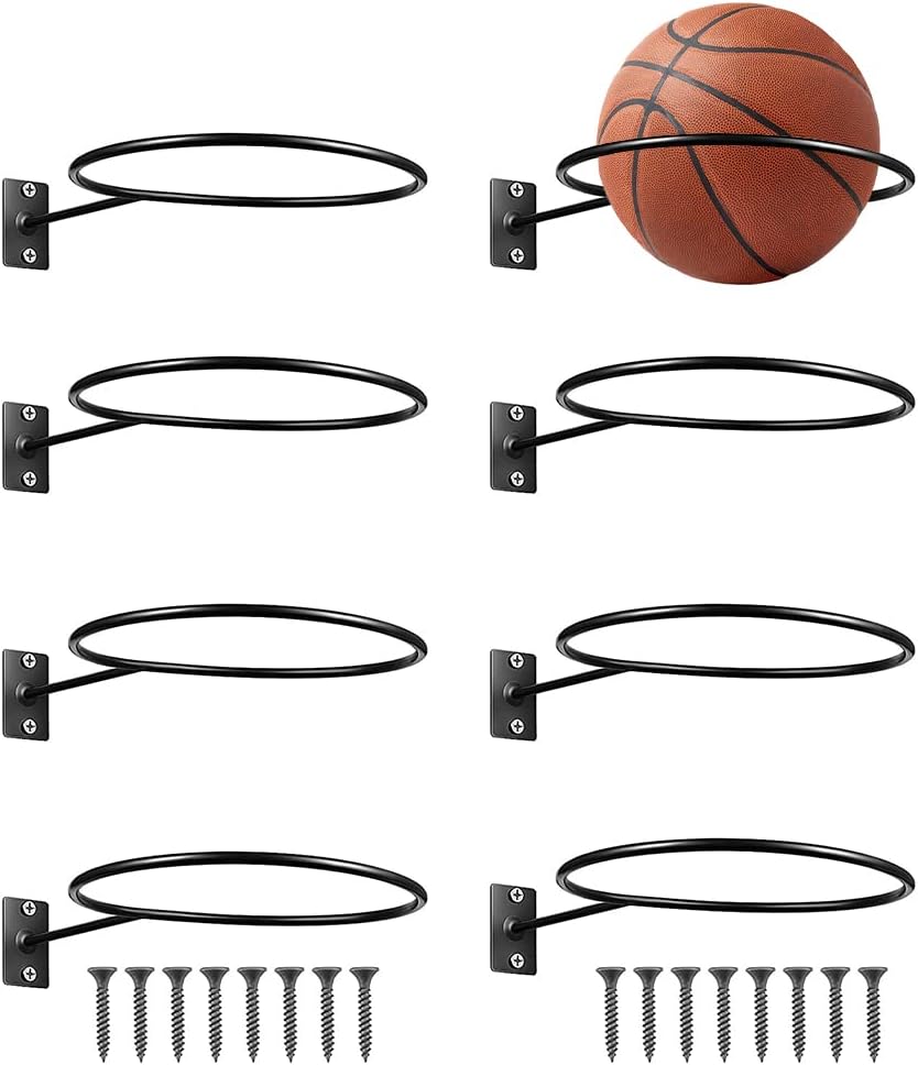Gobesty 8pcs Bola Montada Estante de Bola, Casco Estante, Baloncesto Soporte Pared, Soporte de Pared para Casco de Motocicleta