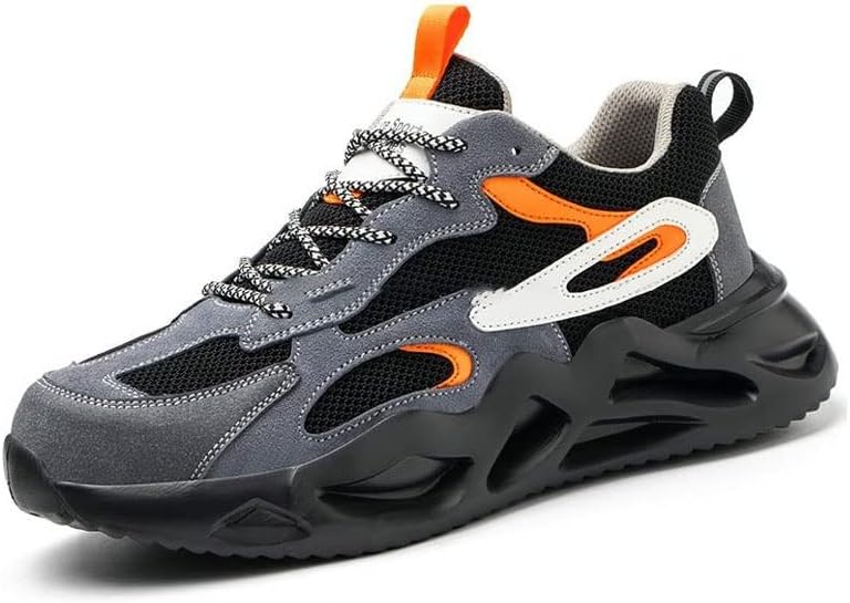 Annvia Safety Shoes Women Light Work Shoes Men Zapatos de Gorra de Acero Deportivo respirando Zapatos Protectores Activos con Zapatillas de Deporte de Tapa de Acero