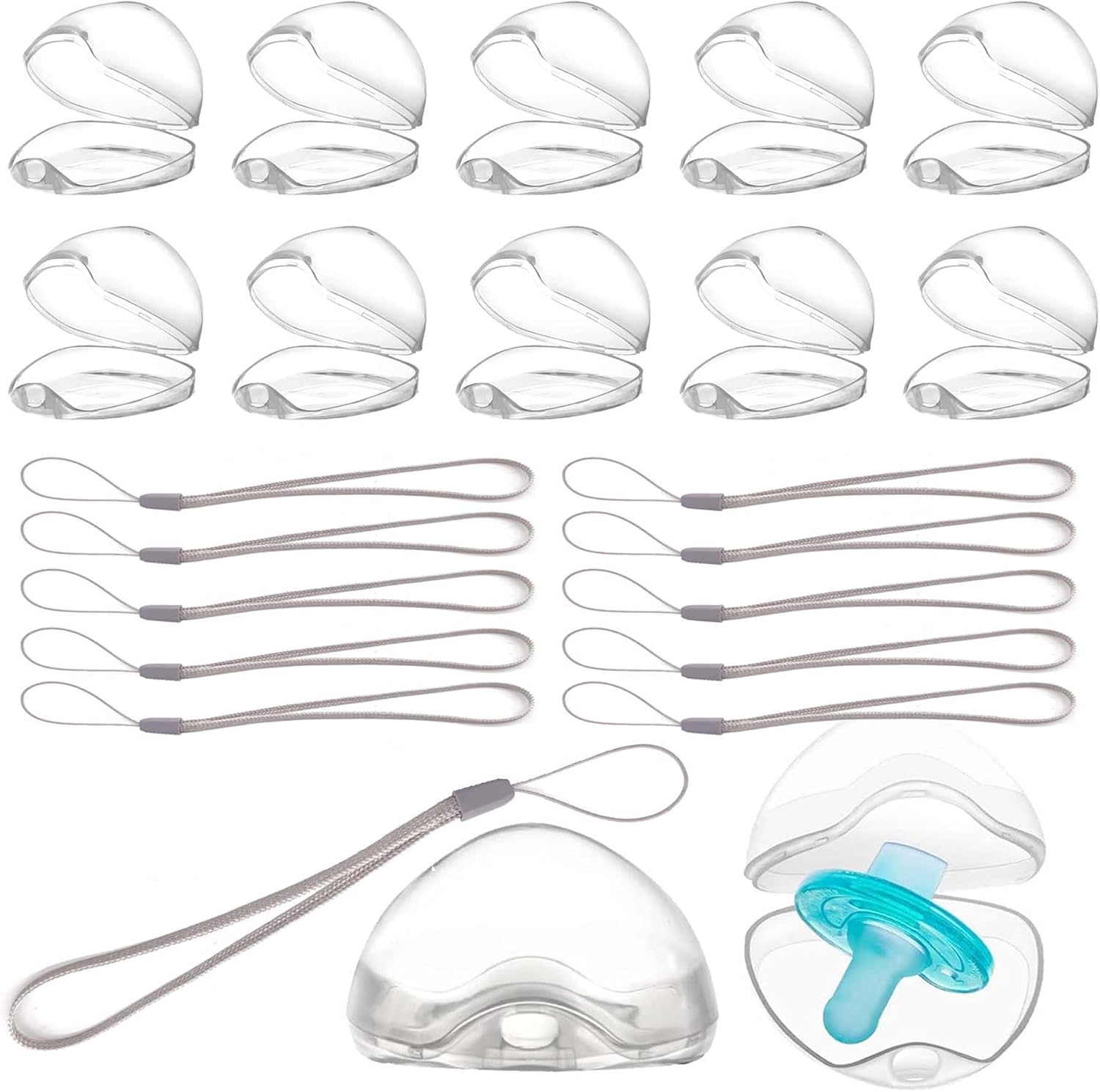 Guarda Chupetes Bebe,10 PCS Caja de Chupete,Caja de Chupete Infantil,Caja Guardar Chupetes,para Bebé Caja de Almacenamiento Portátil