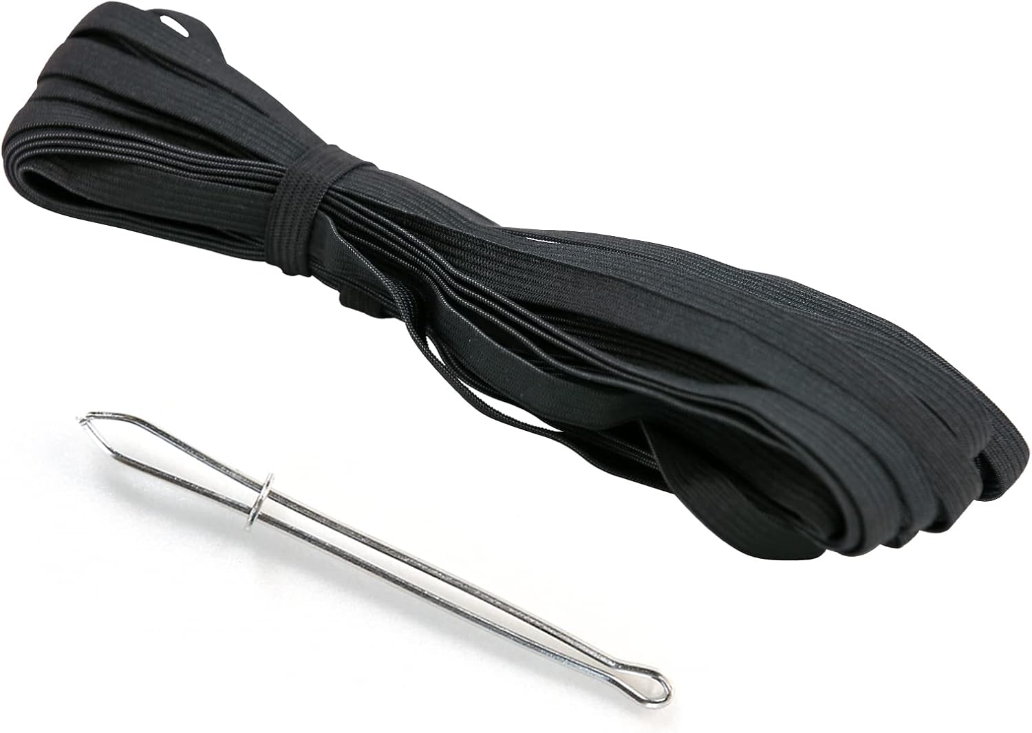 AHPYEUHK Cinta Elástica de Coser 10mm Cinta Elástica Negra 6M Cinta Elástica de Coser Elásticos Accesorios de Costura Vestidos, Pantalones, Sofá Cinta Elástica