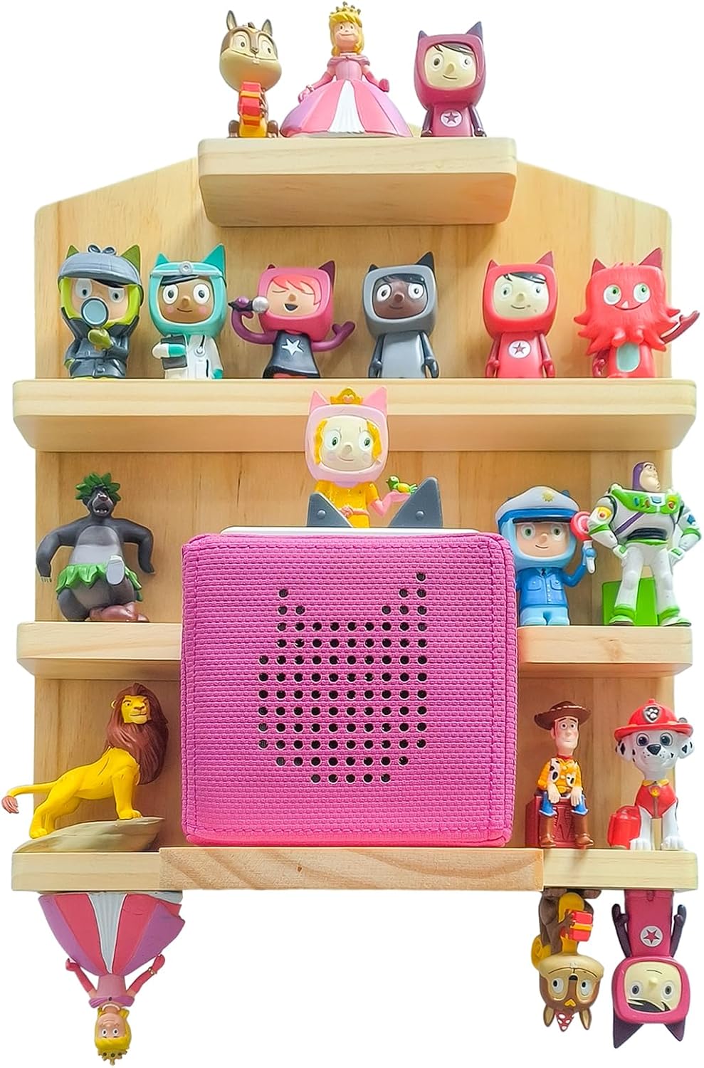 Shudyear Toniebox Estante con Espacio para 28 Figuras Tonie, Estante de Pared magnético Tonie Box para que los niños jueguen y coleccionen (Casas)