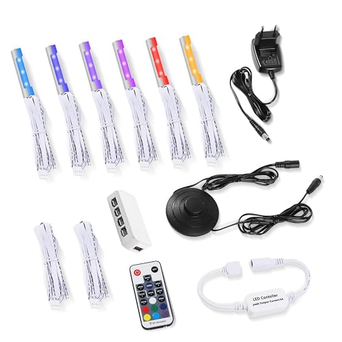 Las luces LED LABOREDUCER son perfectas para iluminar estantes de cristal, con 5 niveles de intensidad, 19 modos dinámicos, 20 colores y 10 velocidades de cambio de color. Controla la iluminación desd