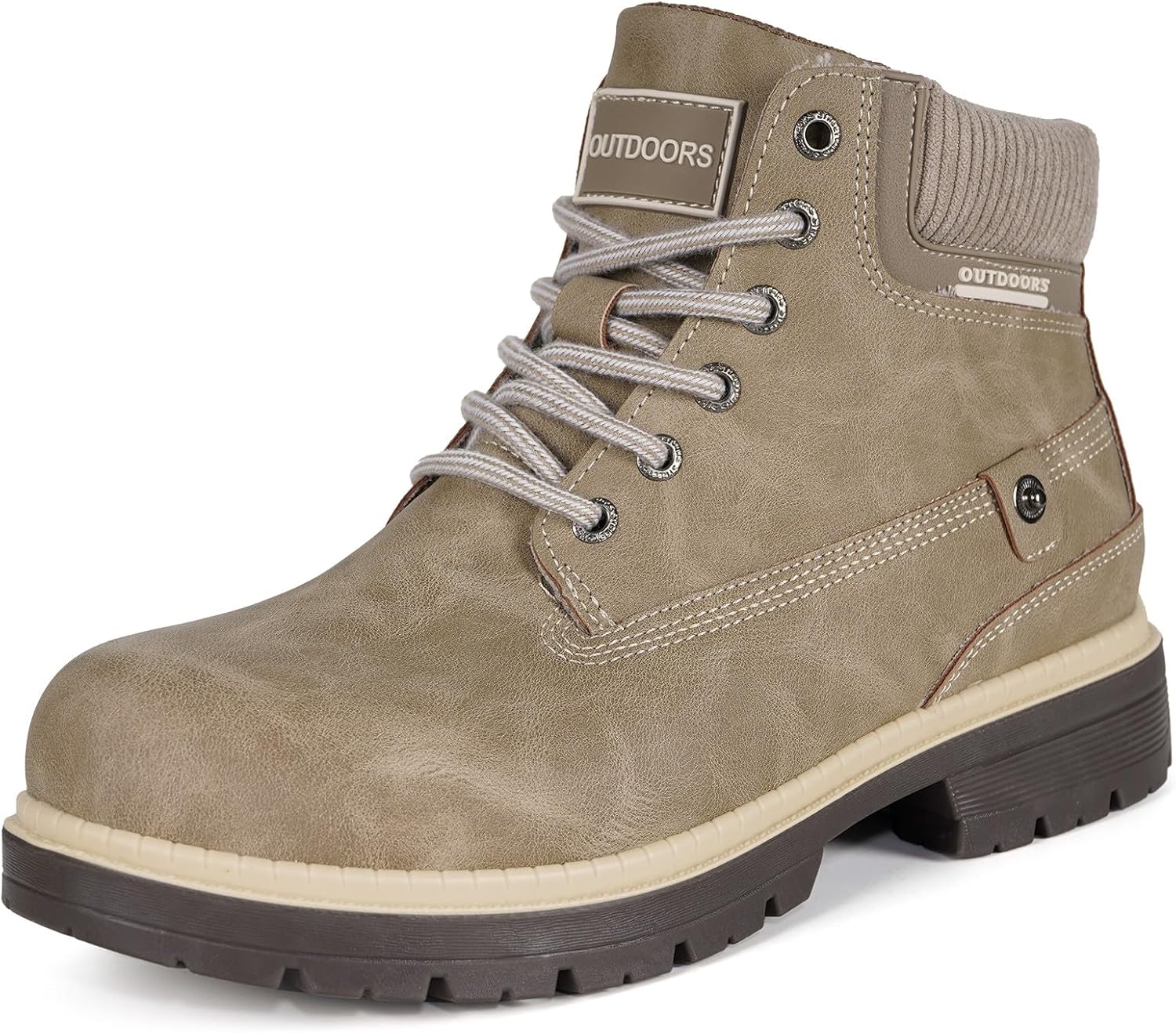Eagsouni Botas de Hombre Mujer Cálido Piel Botines de Nieve Antideslizante Invierno Impermeables Trekking Aire Libre Zapatos
