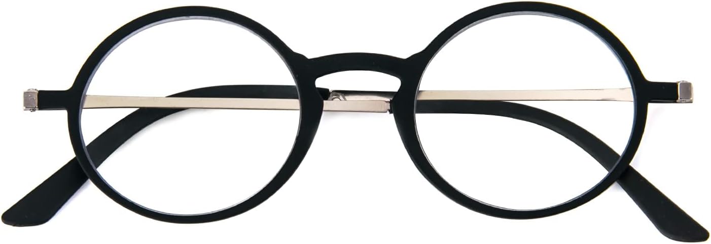KoKoBin Gafas de lectura ultrafinas, ultraligeras, antiluz azul, con estuche, gafas portátiles antideslumbrantes (negro, 2,5, dioptrías)