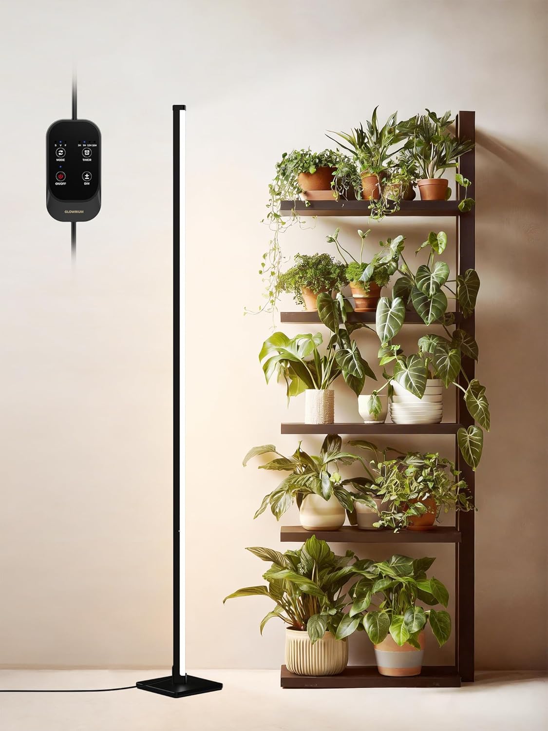 Lámpara de cultivo vertical GLOWRIUM con temporizador automático, 36 W, para plantas de interior, 3 modos de iluminación, 268 LED.