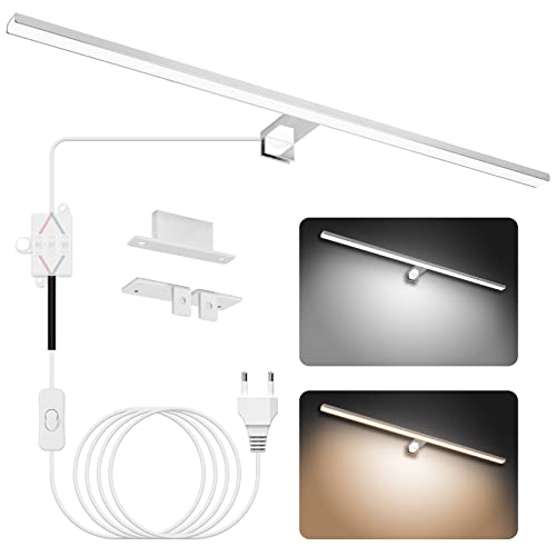 Lámpara LED de 18W con 2000 lúmenes, temperatura dual 4000K/6000K, diseño impermeable IP44. Fabricada en aleación de aluminio y acrílico, longitud 80cm. Instalación versátil y fácil con accesorios inc