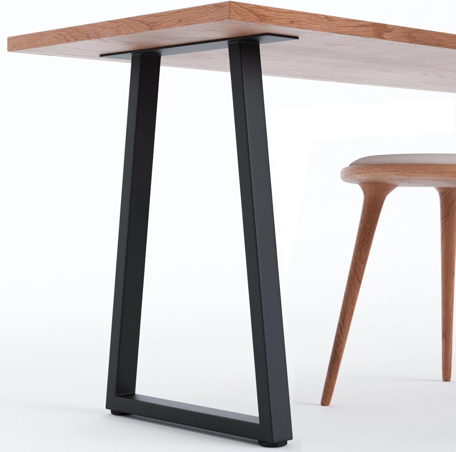 Juego de 2 patas de mesa de metal resistente Homtone, patas de banco de acero industrial, pies de mesa para mesa de centro, banco, mesa de comedor, escritorio, color negro (71 cm de alto x 45 cm de ancho - forma trapezoidal).