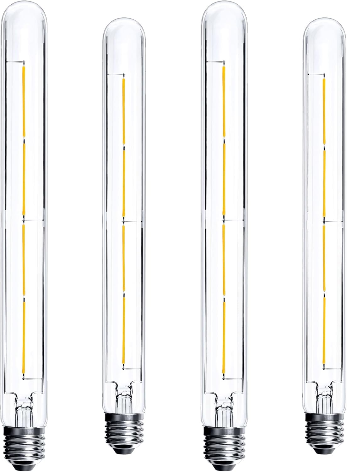 Bombillas LED BRIMAX regulables con forma de varilla, T30 30cm x 3cm, casquillo E27, blanco cálido 2700K, 8W 800 lúmenes, AC220-240V, luz con forma de tubo de vidrio, lámparas colgantes de pared de estilo punk moderno, juego de 4